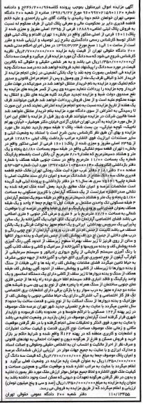 مزایده,مزایده پلاک ثبتی 128890 فرعی از 2395 اصلی بخش ده