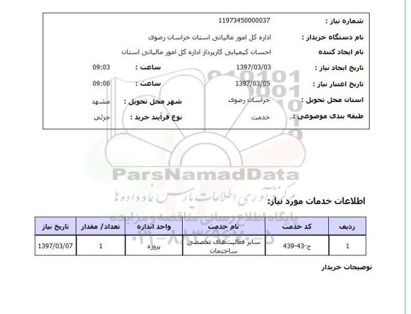 استعلام ,استعلام سایر فعالیت های تخصصی ساختمان 