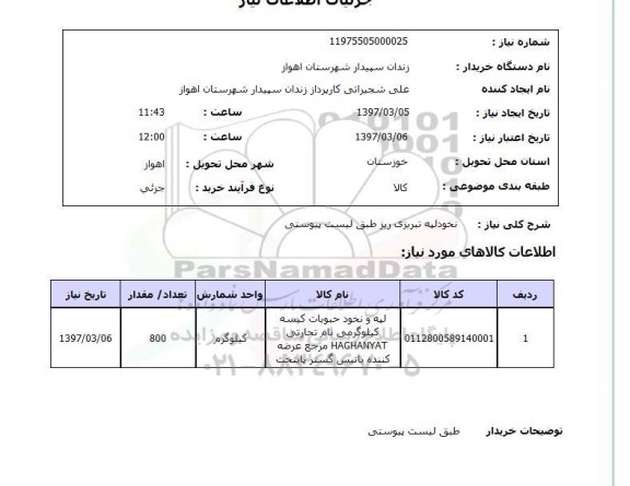 استعلام نخود لپه تبریزی ریز