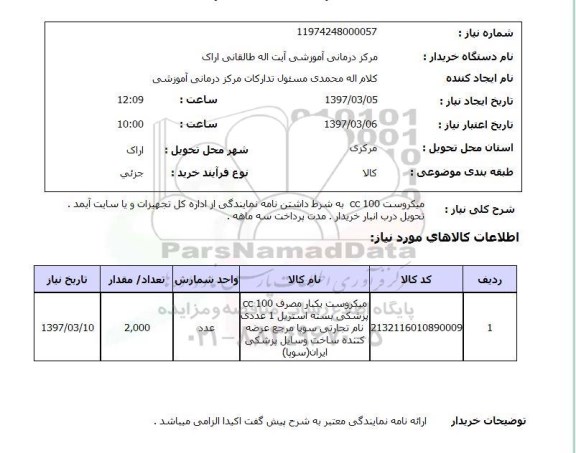استعلام میکروست CC100