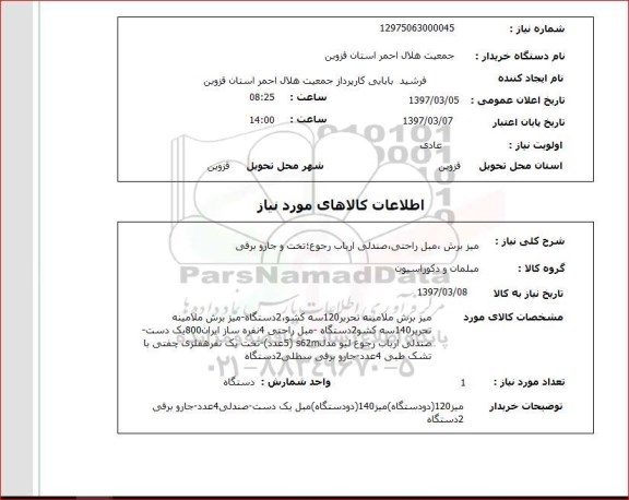 استعلام , استعلام میز برش ...