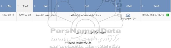 استعلام, استعلام خرید 15 ردیف تجهیزات آزمایشگاهی