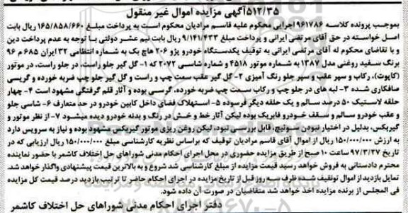 مزایده,مزایده یکدستگاه خودرو پژو 206 هاچ یک