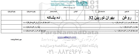 استعلام, استعلام بهران توربین 32
