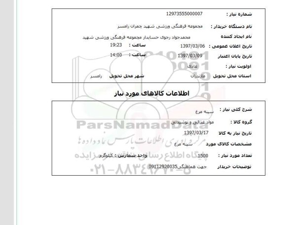 استعلام, سینه مرغ 