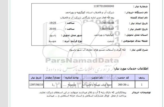 استعلام, لکه گیری و آسفالت مسیرهای حفاری آب 