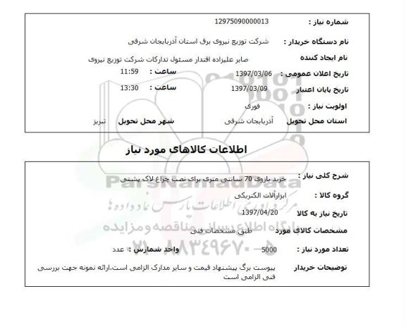 استعلام , استعلام خرید بازوی 70 سانتی متری