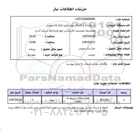 استعلام, واگذاری بخش خدمات