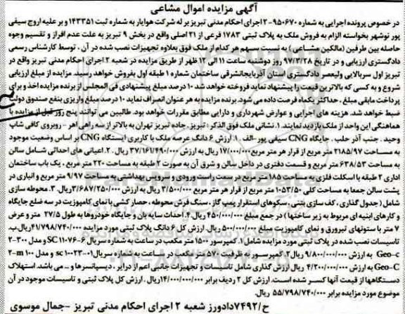 مزایده , مزایده 6 دانگ عرصه ملک ، کمپرسور