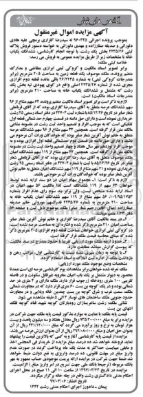 مزایده,مزایده ششدانگ یکباب خانه زمین مساحت 205متر