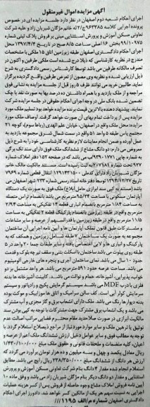 مزایده,مزایده آپارتمان مسکونی مساحت 95.24متر