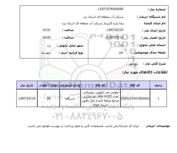 استعلام ,استعلام پاورمیتر