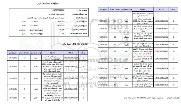 استعلام, استعلام چسب مایع...