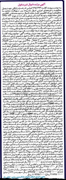 مزایده,مزایده ششدانگ زمین مساحت 206 متر