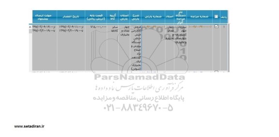 مزایده, مزایده فروش 100 راس میش