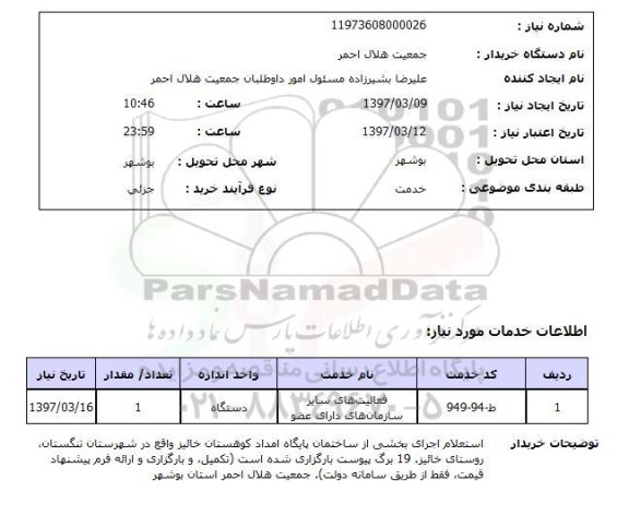  استعلام, اجرای بخشی از ساختمان پایگاه امداد کوهستان 