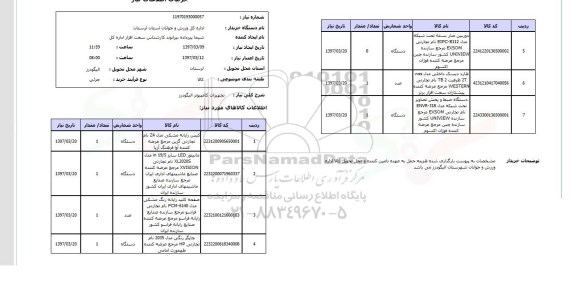استعلام , استعلام تجهیزات کامپیوتر ...