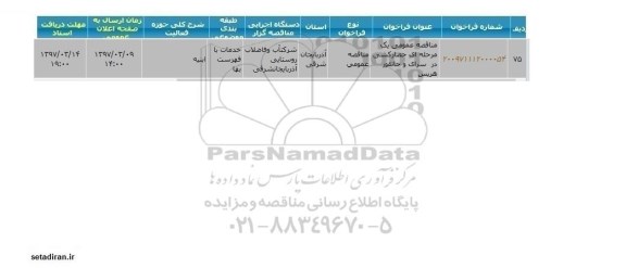 فراخوان مناقصه، فراخوان مناقصه حصارکشی در ....