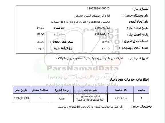 استعلام, اجرای طرح پایلوت 