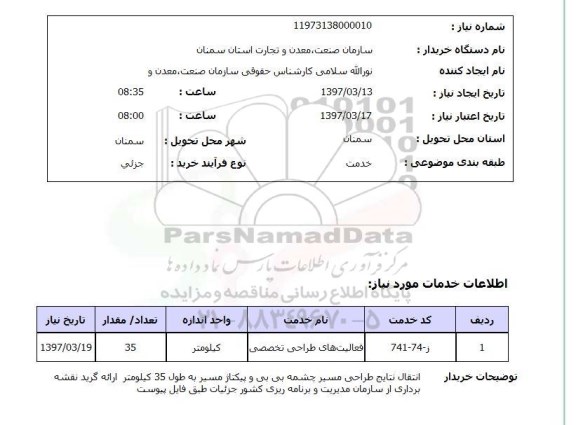 استعلام, استعلام فعالیت های طراحی تخصصی