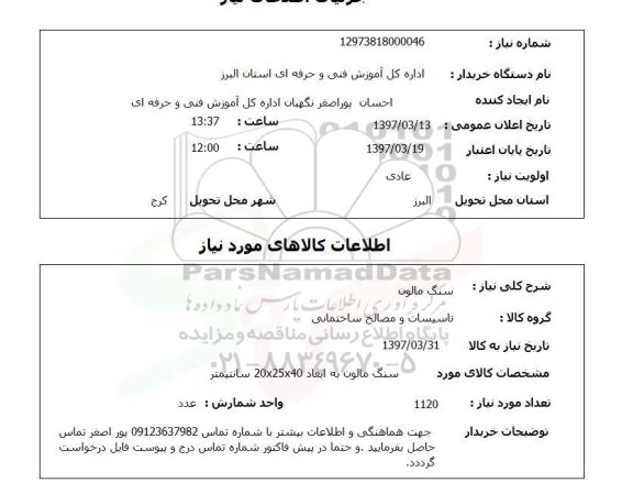 استعلام, استعلام سنگ مالون 