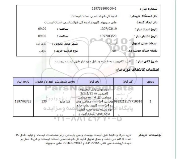 استعلام, خرید کامپوزیت