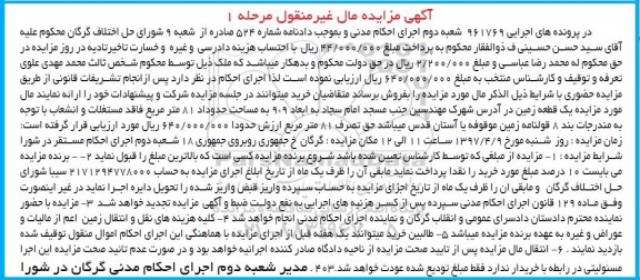 مزایده,مزایده یک قطعه زمین مساحت 81 متر