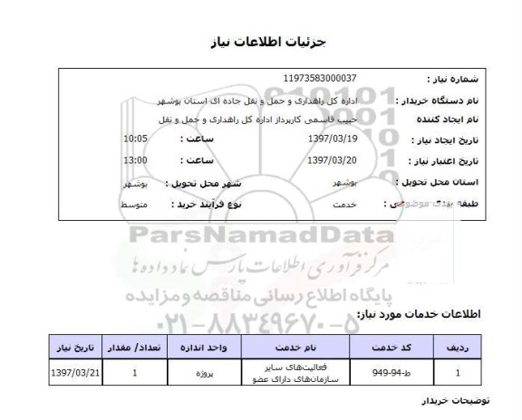 استعلام,استعلام فعالیت های سایر سازمانهای دارای عضو