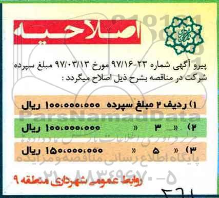 اصلاحیه مناقصه عمومی, مناقصه خرید پروژکتور SMD 