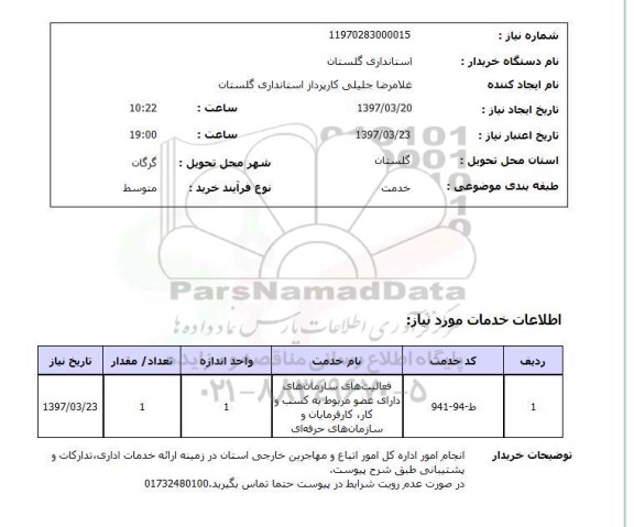 استعلام,استعلام فعالیت های سازمان های دارای عضو...