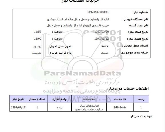 استعلام,استعلام فعالیت های سایر سازمانهای دارای عضو