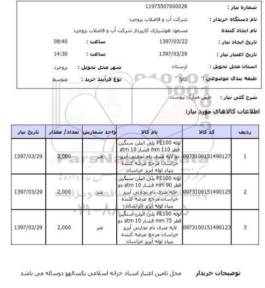 استعلام, استعلام  لوله 