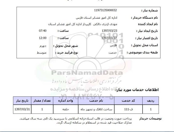 استعلام, ​ساخت اتاقک و تجهیز چاه