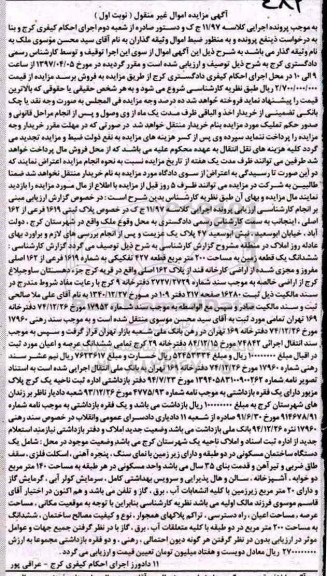 مزایده,مزایده ششدانگ زمین مساحت دویست متر نوبت اول