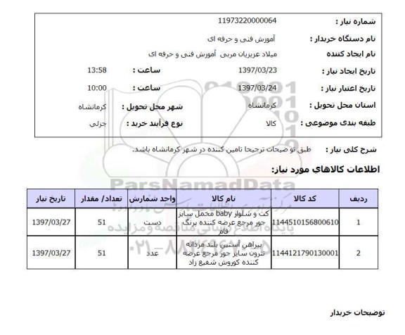 استعلام, استعلام کت و شلوار و ...