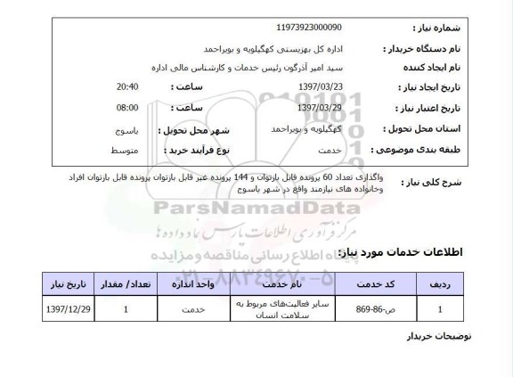 استعلام , استعلام واگذاری تعداد 60 پرونده 