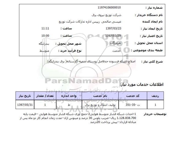 استعلام,استعلام اصلاح شبکه فرسوده 