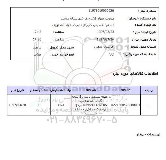 استعلام, استعلام درختچه بنسای تزئینی...