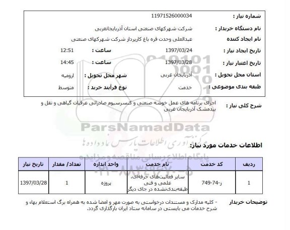استعلام , استعلام اجرای برنامه های عمل خوشه صنعتی و کنسرسیوم صادراتی ...