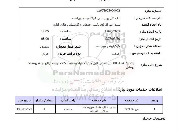 استعلام,استعلام واگذاری تعداد 80 پرونده غیرقابل بازتوان افراد و خانواده های نیازمند