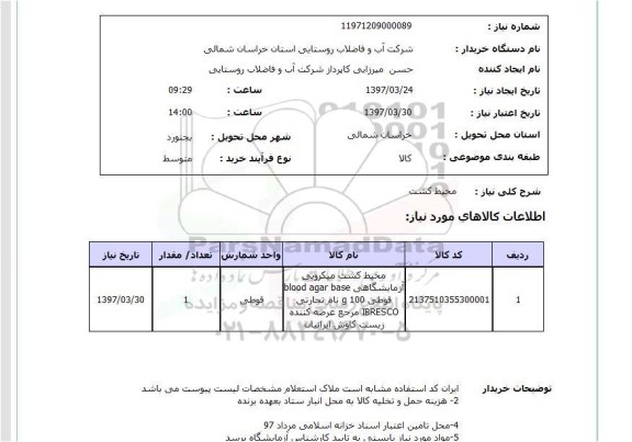 استعلام,استعلام محیط کشت