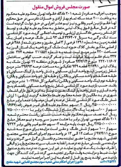 مزایده زمین مساحت 420 متر