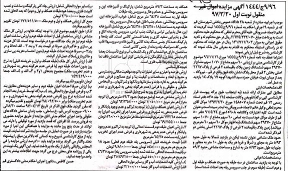 مزایده,مزایده پلاک دو فرعی از پلاک 2167 اصلی بخش دو قم نوبت اول