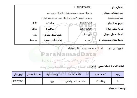 استعلام, احداث جاده 