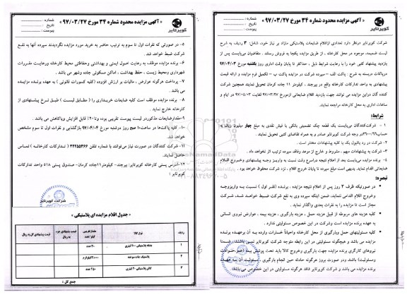مزایده ، مزایده اقلام ضایعات پلاستیکی