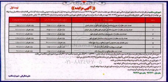 مزایده, مزایده اجاره اماکن