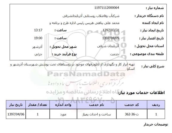 استعلام , استعلام تابلو برق