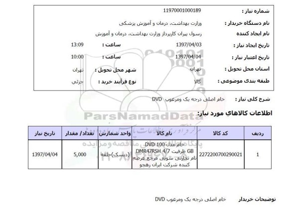 استعلام ,استعلام  خام اصلی درجه یک و مرغوب DVD