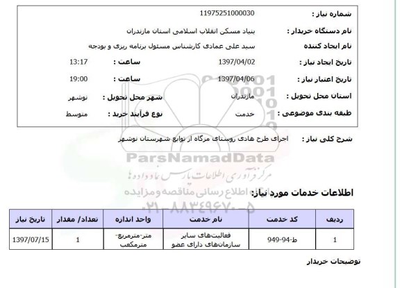استعلام,استعلام اجرای طرح هادی
