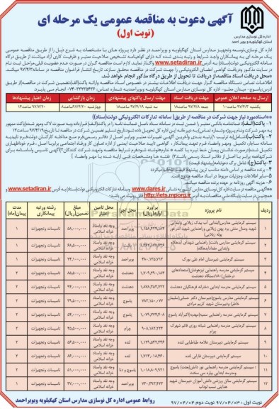 مناقصه , مناقصه سیستم گرمایشی مدارس ...